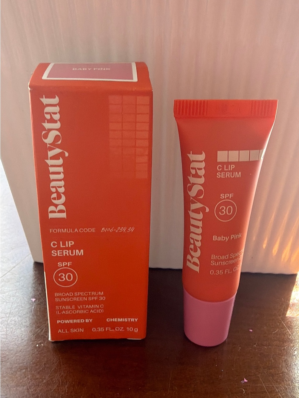 BeautyStat C Lip Serum SPF 30 — Coral Pink Tube 0.35 fl oz